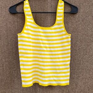 Mango Striped Knit Tank Yellow White 
Striped Knit Top Women’s Sz M